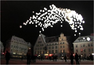 The Light Dome hovers over Tallinn's town square