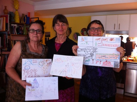 Jan, Kit and Sally display Piketty artwork